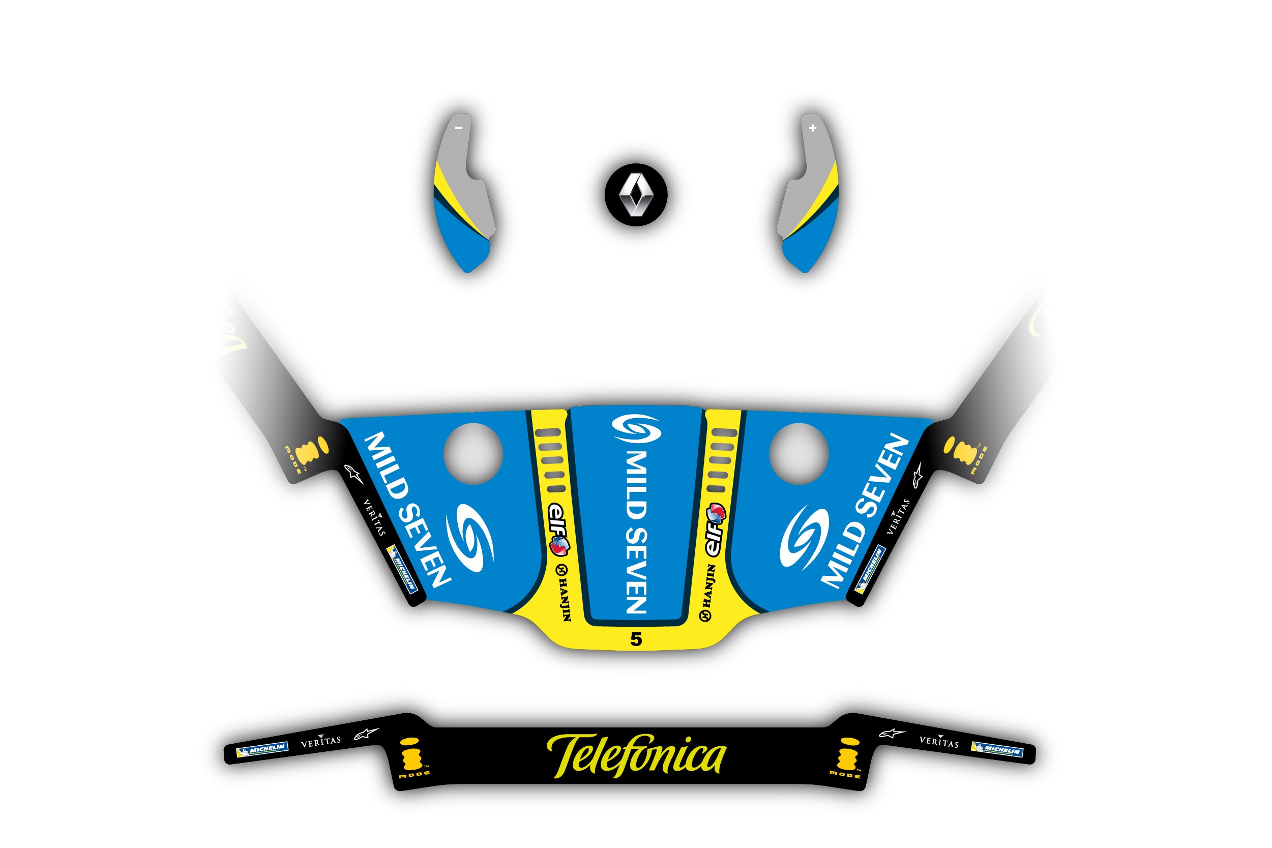 "Renault Fernando Alonso" Sticker Kit Logitech G29/G920/G923/G27/G25 "Renault Fernando Alonso" Sticker Kit Logitech G29/G920/G923/G27/G25
